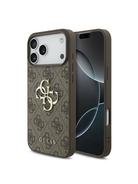 Guess Guess PU 4G Metal Logo Zadnji Ovitek za iPhone 18 Pro Max Brown