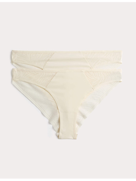 Marks & Spencer Komplet 3 nevidnih Body Invisibles™ čipkastih brazilskih hlačk Marks & Spencer smetanova