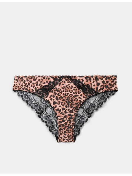 Marks & Spencer Brazilske hlačke Clara Papertouch z leopardjim vzorcem Marks & Spencer oranžne