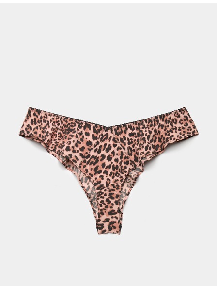Marks & Spencer Francoske hlačke Clara Papertouch z leopardjim vzorcem Marks & Spencer oranžne