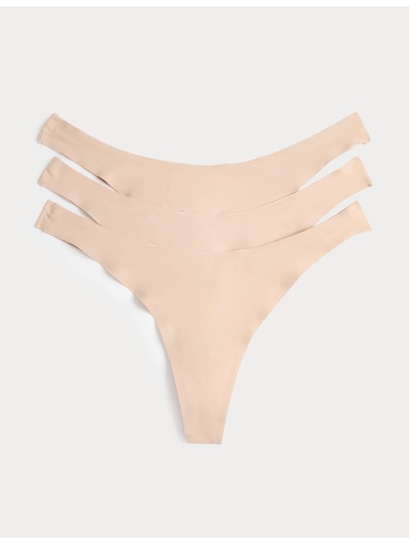 Marks & Spencer Paket 3 nevidnih hlačk Body Invisibles™ tanga zadaj večja kot spredaj, brez VPL Marks & Spencer bež
