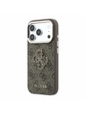 Guess Guess PU 4G Resin Metal Logo Zadnji Ovitek za iPhone 18 Pro Brown