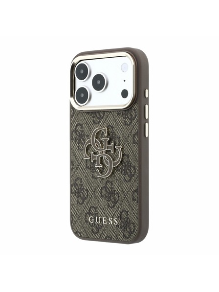 Guess Guess PU 4G Resin Metal Logo Zadnji Ovitek za iPhone 18 Pro Brown
