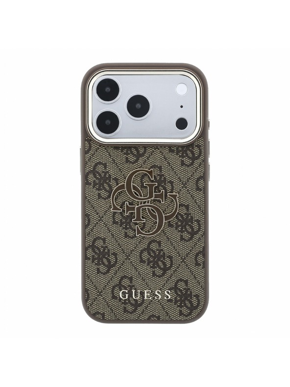 Guess Guess PU 4G Resin Metal Logo Zadnji Ovitek za iPhone 18 Pro Brown