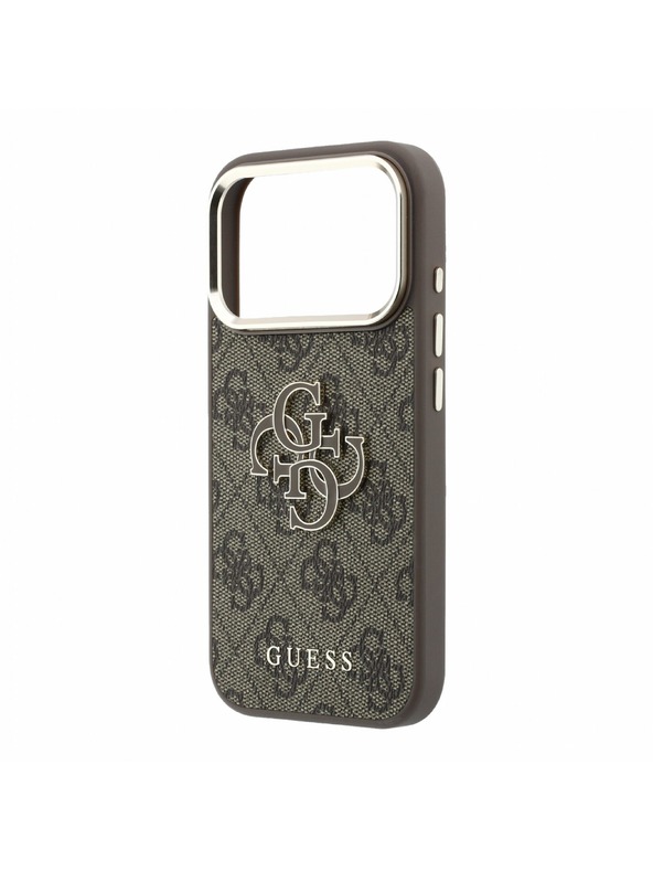 Guess Guess PU 4G Resin Metal Logo Zadnji Ovitek za iPhone 18 Pro Brown