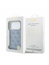 Guess Guess PU Leather 4G Gold Frame Embossed MagSafe Zadnji Ovitek za iPhone 18 Pro Blue