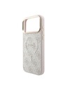 Guess Guess PU Leather 4G Gold Frame Embossed MagSafe Zadnji Ovitek za iPhone 18 Pro Pink