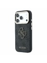 Guess Guess PU 4G Resin Metal Logo Zadnji Ovitek za iPhone 18 Pro Black