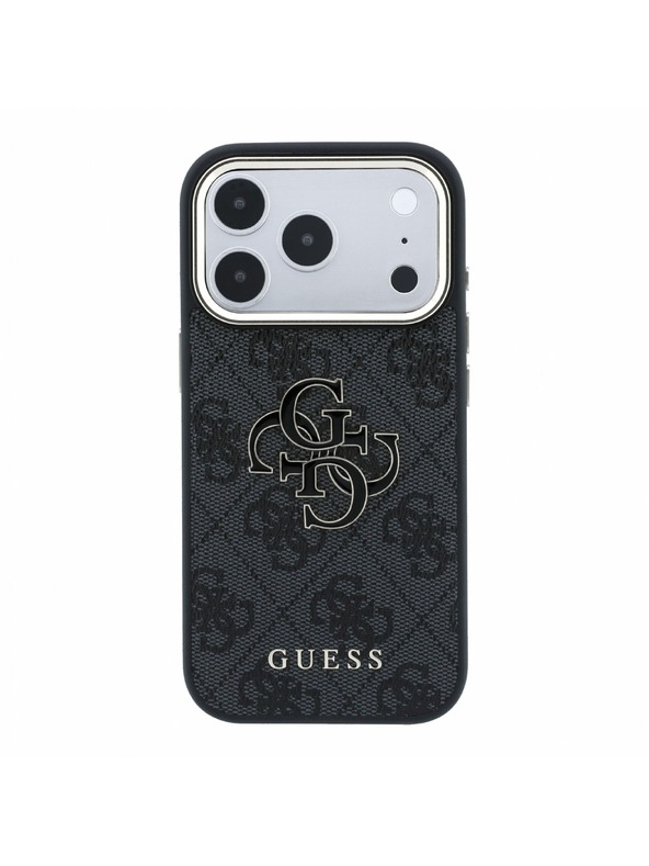 Guess Guess PU 4G Resin Metal Logo Zadnji Ovitek za iPhone 18 Pro Black