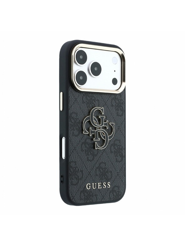 Guess Guess PU 4G Resin Metal Logo Zadnji Ovitek za iPhone 18 Pro Black
