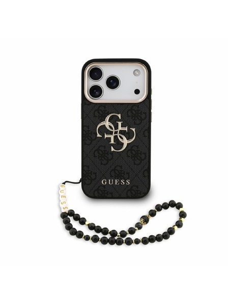 Guess Guess PU 4G Metal Logo Strap Zadnji Ovitek za iPhone 18 Pro Black