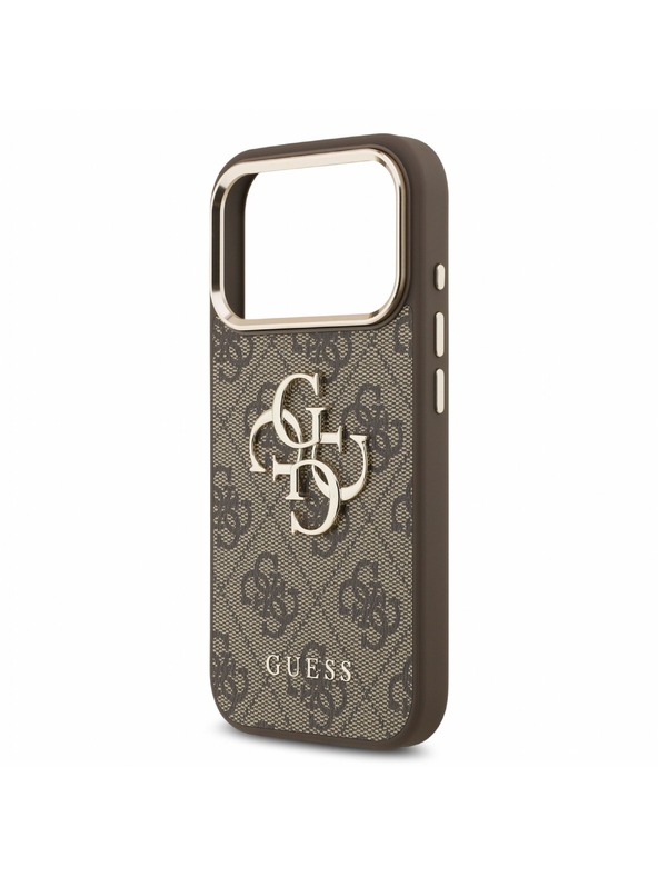 Guess Guess PU 4G Metal Logo Strap Zadnji Ovitek za iPhone 18 Pro Brown