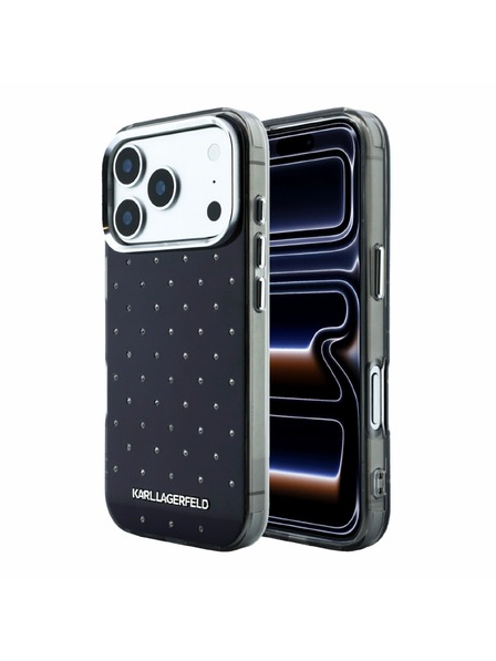 Karl Lagerfeld Karl Lagerfeld IML Rhinestones Allover Magsafe Zadnji Ovitek za iPhone 18 Pro Black