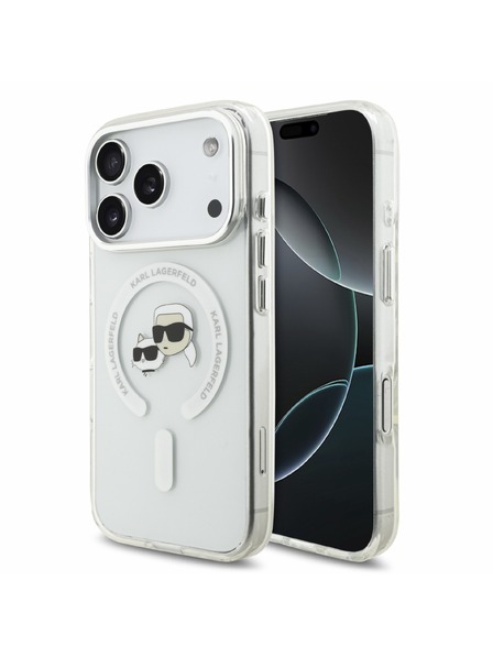 Karl Lagerfeld Karl Lagerfeld IML K&CH Heads Metal Frame MagSafe Zadnji Ovitek za iPhone 18 Pro White