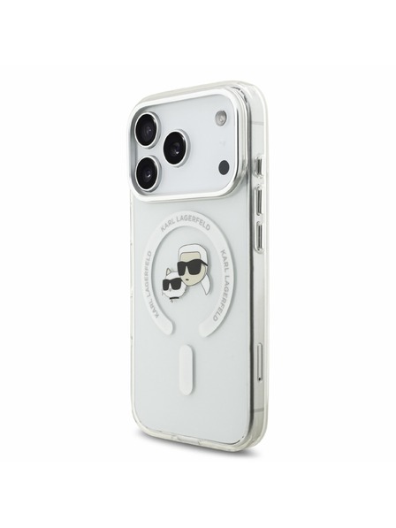 Karl Lagerfeld Karl Lagerfeld IML K&CH Heads Metal Frame MagSafe Zadnji Ovitek za iPhone 18 Pro White