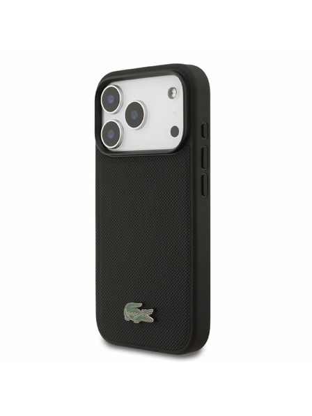 Lacoste Lacoste PVC Iconic Petit Pique Metal Logo MagSafe Zadnji Ovitek za iPhone 18 Pro Black