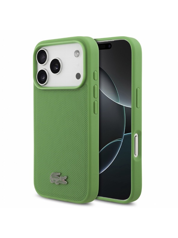 Lacoste Lacoste PVC Iconic Petit Pique Metal Logo MagSafe Zadnji Ovitek za iPhone 18 Pro Estragon