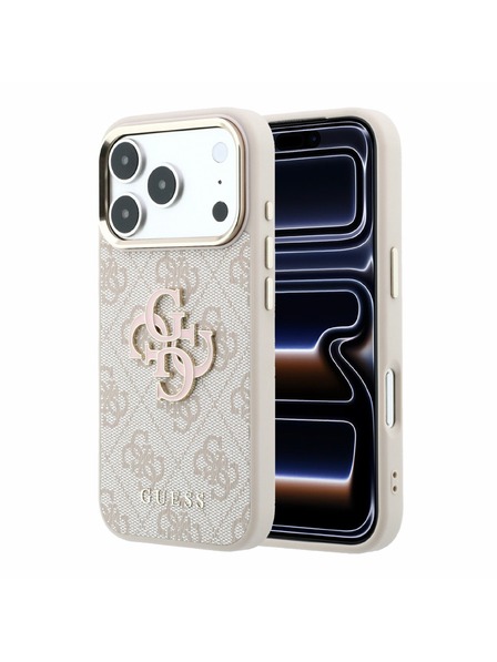 Guess Guess PU 4G Resin Metal Logo Zadnji Ovitek za iPhone 18 Pro Max Pink