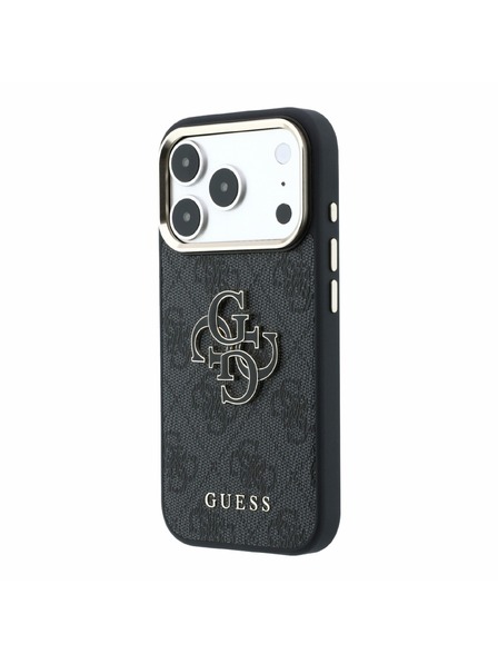 Guess Guess PU 4G Resin Metal Logo Zadnji Ovitek za iPhone 18 Pro Max Black