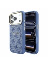 Guess Guess PU Leather 4G Gold Frame Embossed MagSafe Zadnji Ovitek za iPhone 18 Pro Max Blue