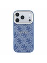 Guess Guess PU Leather 4G Gold Frame Embossed MagSafe Zadnji Ovitek za iPhone 18 Pro Max Blue