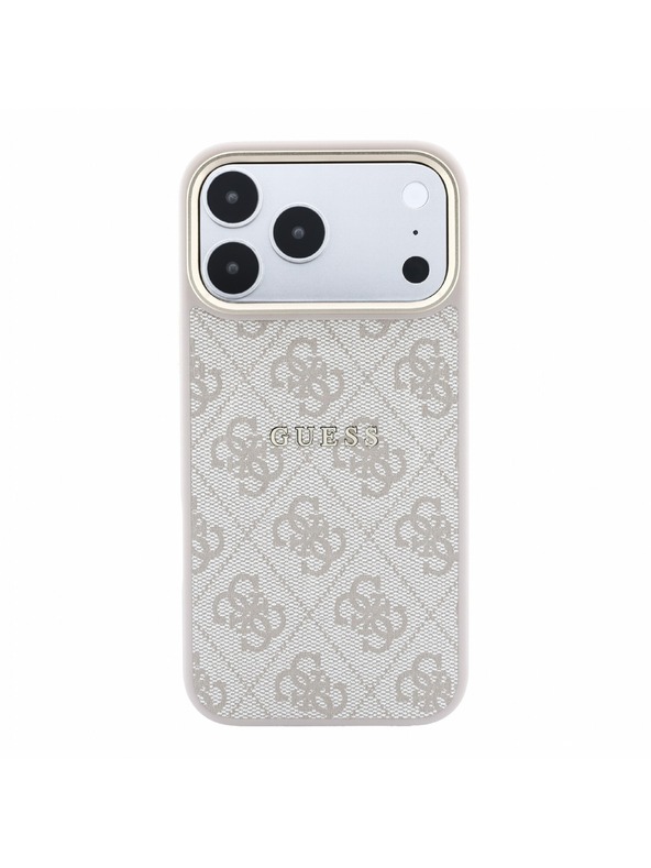 Guess Guess PU Leather 4G Gold Frame Embossed MagSafe Zadnji Ovitek za iPhone 18 Pro Max Pink