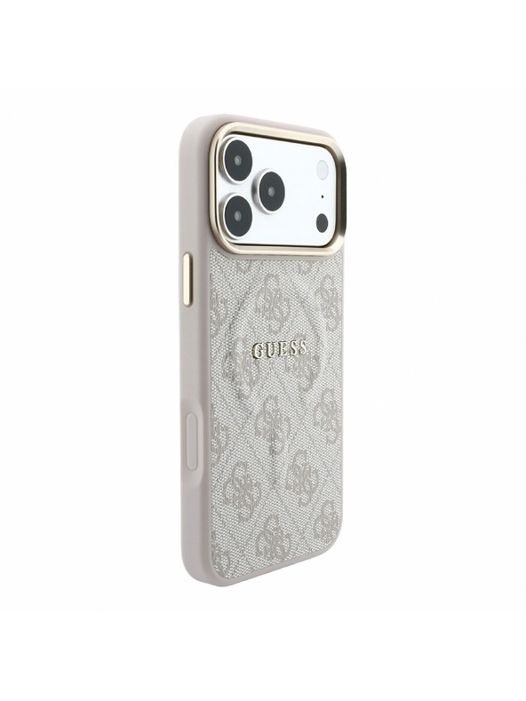 Guess Guess PU Leather 4G Gold Frame Embossed MagSafe Zadnji Ovitek za iPhone 18 Pro Max Pink