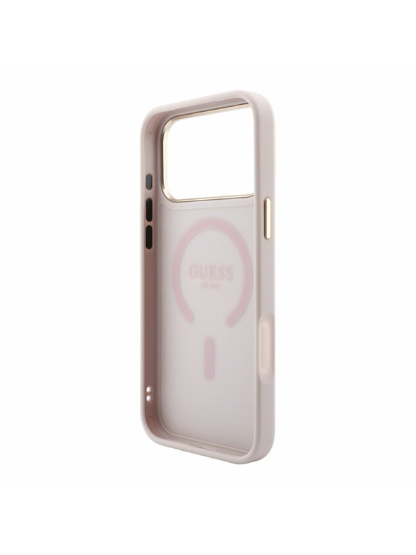 Guess Guess PU Leather 4G Gold Frame Embossed MagSafe Zadnji Ovitek za iPhone 18 Pro Max Pink