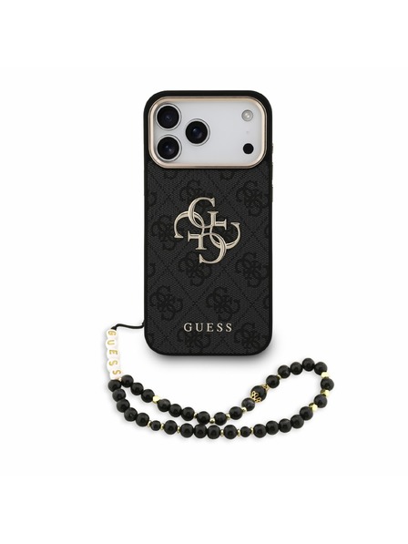 Guess Guess PU 4G Metal Logo Trakec Zadnji Ovitek za iPhone 18 Pro Max Black