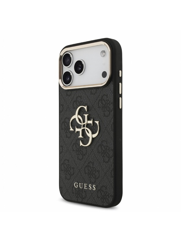 Guess Guess PU 4G Metal Logo Trakec Zadnji Ovitek za iPhone 18 Pro Max Black