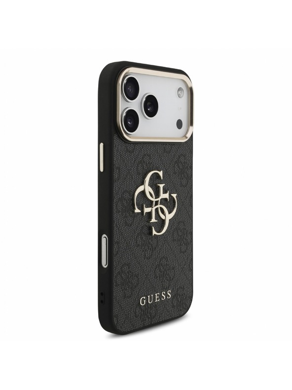 Guess Guess PU 4G Metal Logo Trakec Zadnji Ovitek za iPhone 18 Pro Max Black