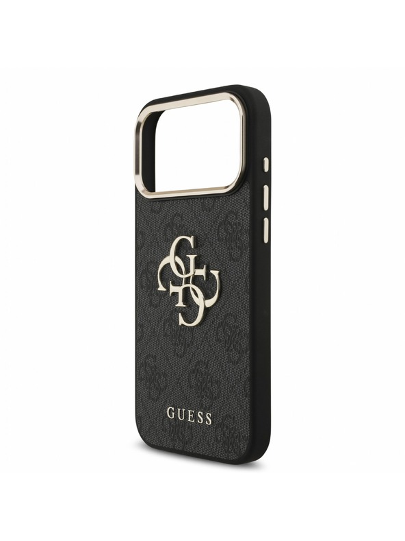 Guess Guess PU 4G Metal Logo Trakec Zadnji Ovitek za iPhone 18 Pro Max Black