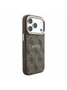 Guess Guess PU Leather 4G Gold Frame Embossed MagSafe Zadnji Ovitek za iPhone 18 Pro Max Brown