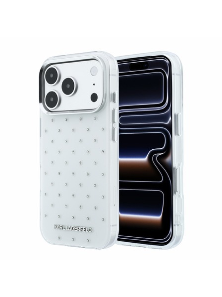Karl Lagerfeld Karl Lagerfeld IML Rhinestones Allover Magsafe Zadnji Ovitek za iPhone 18 Pro Max White