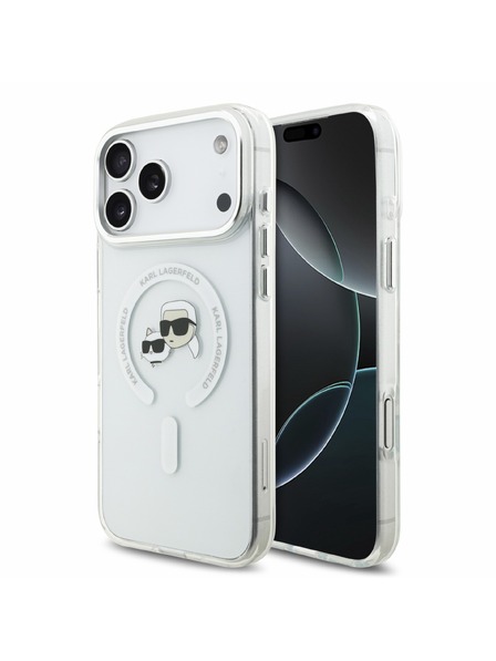 Karl Lagerfeld Karl Lagerfeld IML K&CH Heads Metal Frame MagSafe Zadnji Ovitek za iPhone 18 Pro Max White