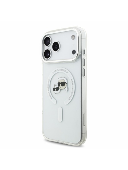 Karl Lagerfeld Karl Lagerfeld IML K&CH Heads Metal Frame MagSafe Zadnji Ovitek za iPhone 18 Pro Max White