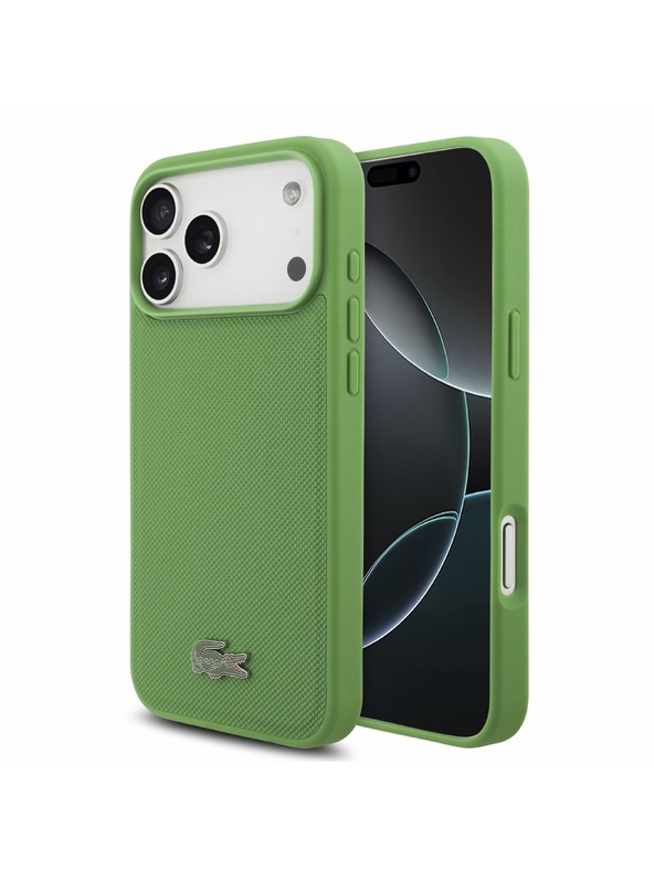 Lacoste Lacoste PVC Iconic Petit Pique Metal Logo MagSafe Zadnji Ovitek za iPhone 18 Pro Max Estragon