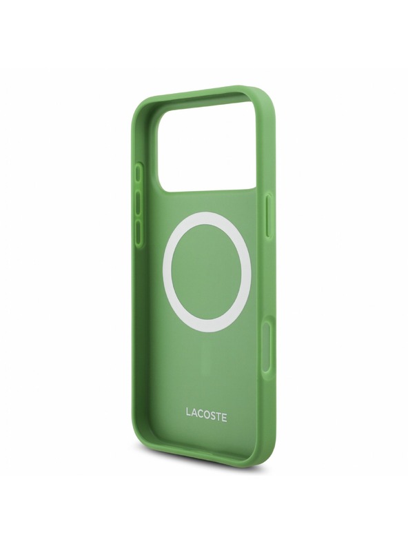 Lacoste Lacoste PVC Iconic Petit Pique Metal Logo MagSafe Zadnji Ovitek za iPhone 18 Pro Max Estragon