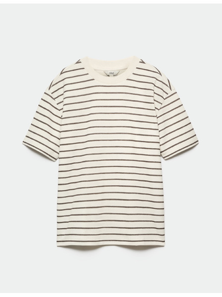 Marks & Spencer Majica Breton s teksturo in visokim deležem bombaže Marks & Spencer rjava