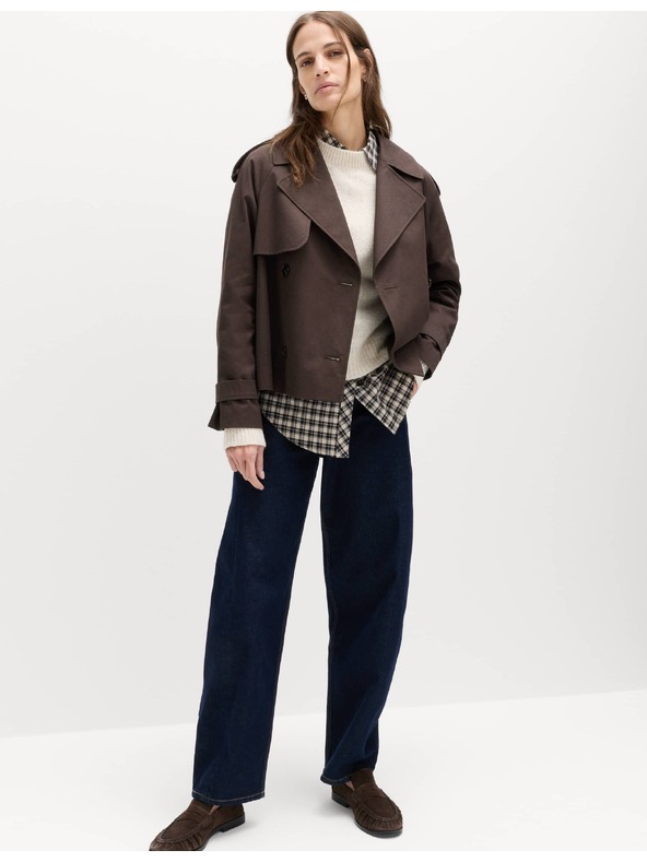 Marks & Spencer Kratek trench plašč iz čiste bombaže Marks & Spencer rjava