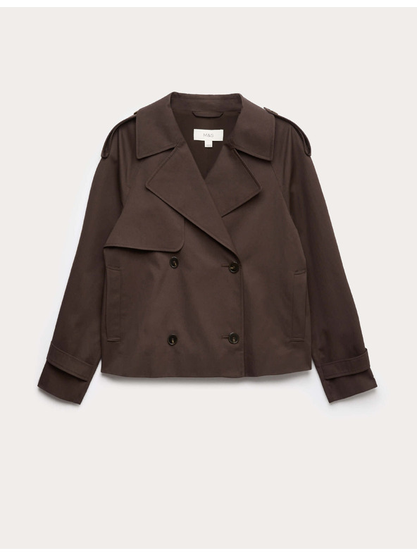 Marks & Spencer Kratek trench plašč iz čiste bombaže Marks & Spencer rjava