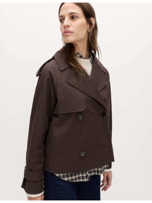 Marks & Spencer Kratek trench plašč iz čiste bombaže Marks & Spencer rjava