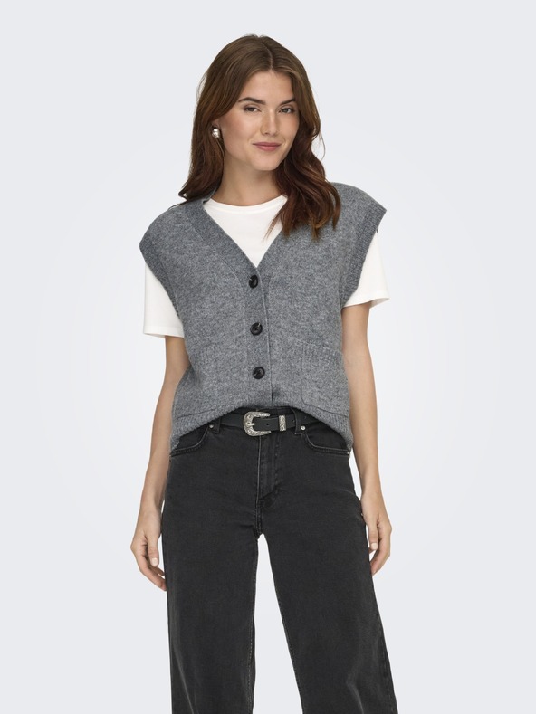 Jacqueline de Yong Brezkraki kardigan SUPER grey melange