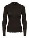 Jacqueline de Yong Majica z dolgimi rokavi FRANSISKA black coffee