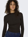 Jacqueline de Yong Majica z dolgimi rokavi FRANSISKA black coffee