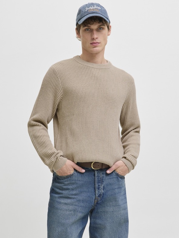 Jack & Jones Moska pleten pulover moonbeam