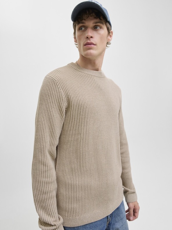 Jack & Jones Moska pleten pulover moonbeam