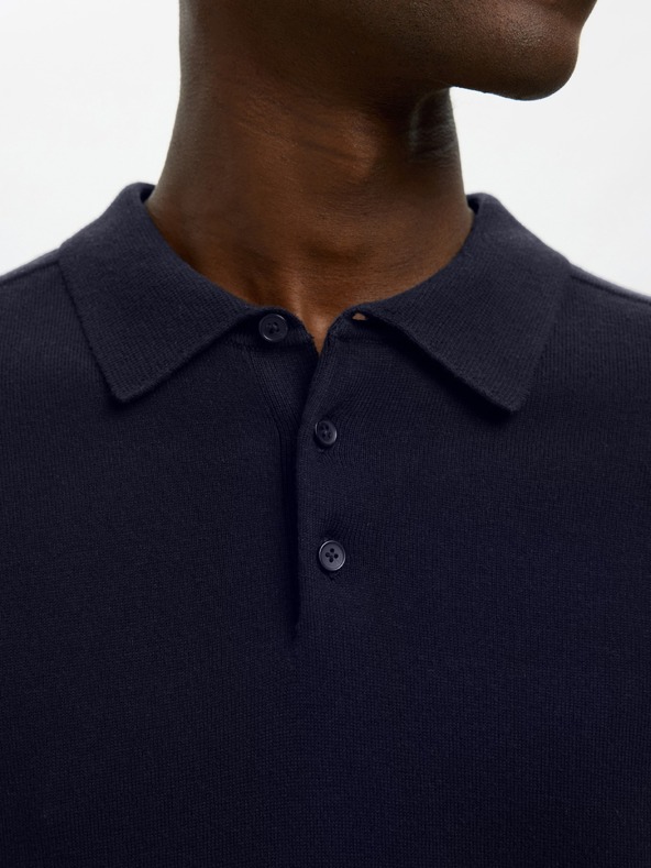 SELECTED Moško polo majico SELECTED modro
