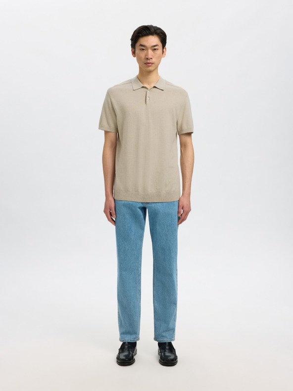 SELECTED Moško polo majico SELECTED bež