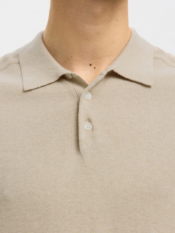 SELECTED Moško polo majico SELECTED bež